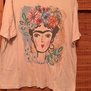 Frida Kahlo by Target Cream Artistic Graphic Tee